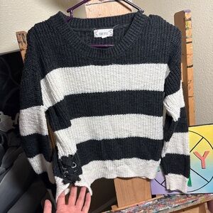 Black and White Striped Sweater